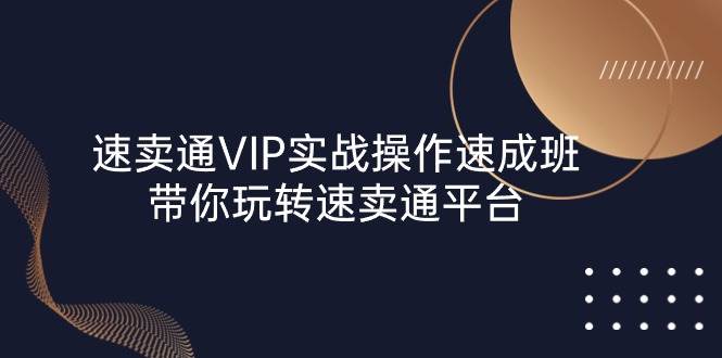 (10935期)速卖通 VIP实战操作-速成班,带你玩转速卖通平台(23节)网创吧-网创项目资源站-副业项目-创业项目-搞钱项目网创吧