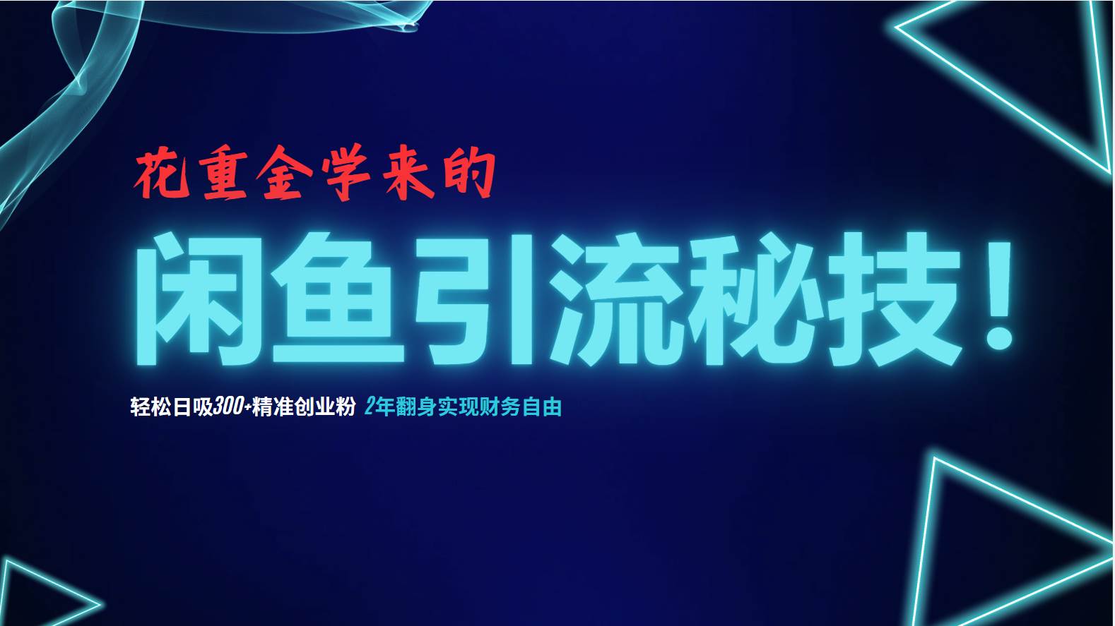(12887期)花重金学来的闲鱼引流秘技!轻松日吸300+精准创业粉,每天躺赚5000+,2...网创吧-网创项目资源站-副业项目-创业项目-搞钱项目网创吧