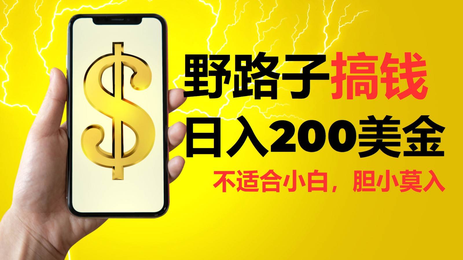 挂机野路子搞钱,日入200美金,路子很野,小白莫入网创吧-网创项目资源站-副业项目-创业项目-搞钱项目网创吧