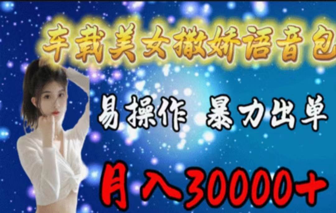 (11249期)车载美女撒娇语音包,执行就出单,月入3000+,小白看完课程就能马上实操网创吧-网创项目资源站-副业项目-创业项目-搞钱项目网创吧