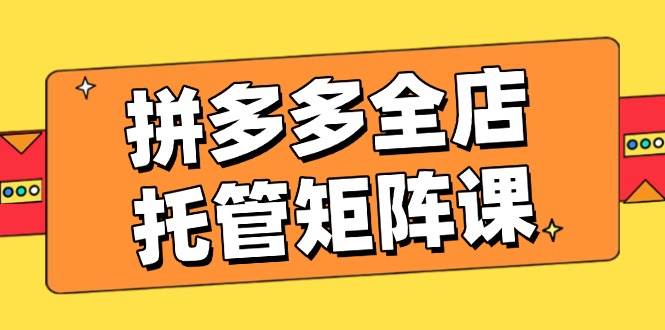 （14328期）拼多多全店托管矩阵课，盈利动销玩法，高效计划设置，提升店铺效益网创吧-网创项目资源站-副业项目-创业项目-搞钱项目网创吧