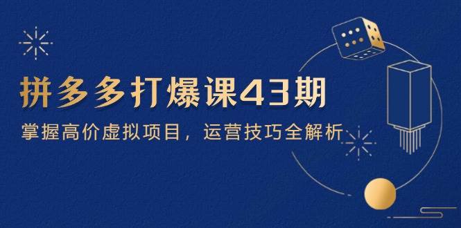 (14546期)拼多多打爆课第 43 期,掌握高价虚拟项目,运营技巧全解析(15节)网创吧-网创项目资源站-副业项目-创业项目-搞钱项目网创吧