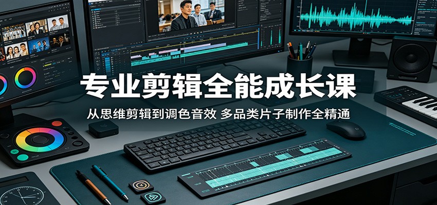 专业剪辑全能成长课：从思维剪辑到调色音效，多品类片子制作全精通网创吧-网创项目资源站-副业项目-创业项目-搞钱项目网创吧