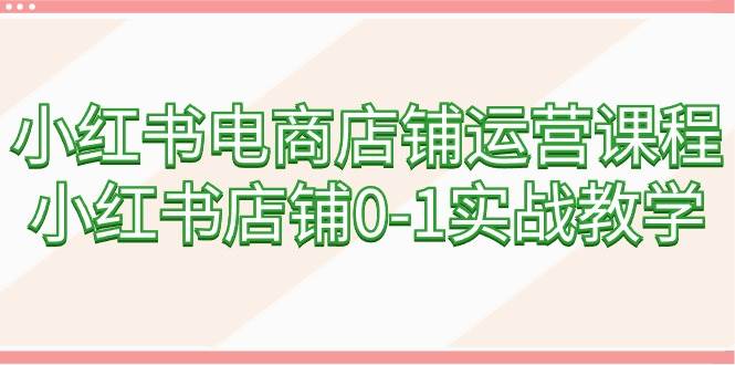 （9249期）小红书电商店铺运营课程，小红书店铺0-1实战教学（60节课）网创吧-网创项目资源站-副业项目-创业项目-搞钱项目网创吧