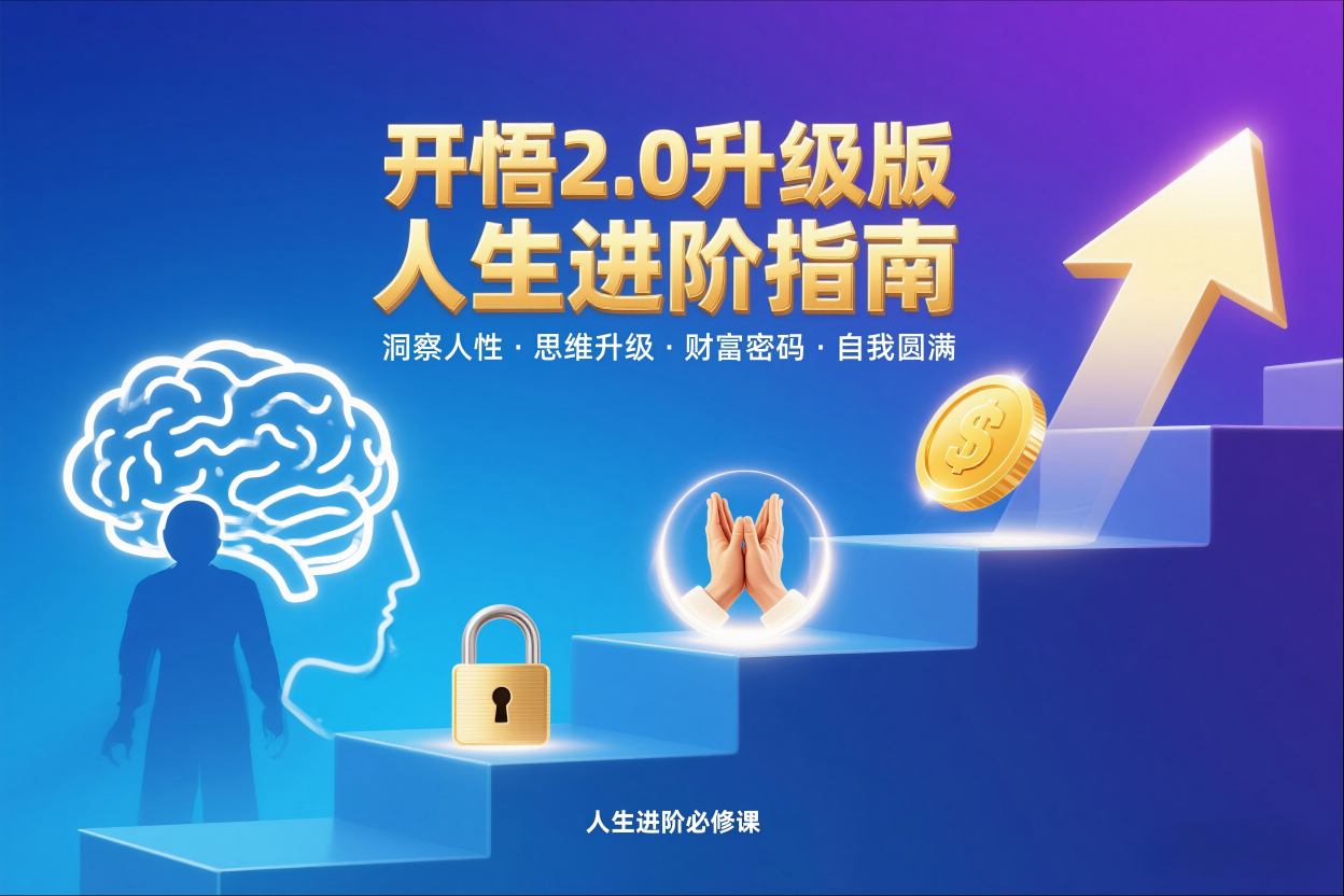 开悟2.0升级版人生进阶指南,洞察人性-思维升级-财富密码-自我圆满网创吧-网创项目资源站-副业项目-创业项目-搞钱项目网创吧