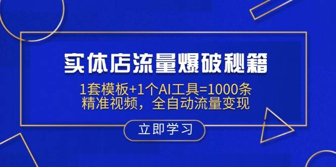 (14131期)实体店流量爆破秘籍:1套模板+1个AI工具=1000条精准视频,全自动流量变现网创吧-网创项目资源站-副业项目-创业项目-搞钱项目网创吧