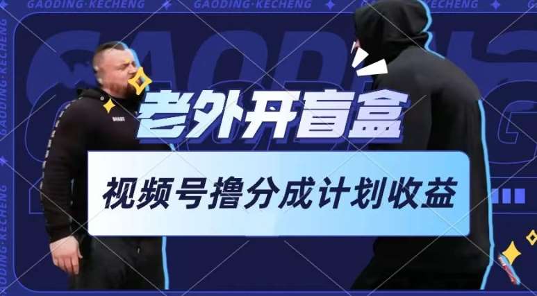 老外开盲盒视频,撸视频号分成计划收益,每天只需一小时,新手小白轻松上手【揭秘】网创吧-网创项目资源站-副业项目-创业项目-搞钱项目网创吧