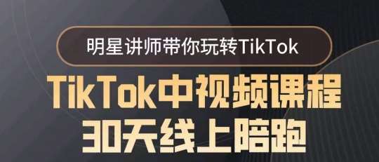 TikTok中视频课程30天线上陪跑,明星讲师带你玩转TikTok网创吧-网创项目资源站-副业项目-创业项目-搞钱项目网创吧