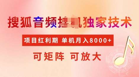 全网首发搜狐音频挂JI独家技术,项目红利期,可矩阵可放大,稳定月入8k【揭秘】网创吧-网创项目资源站-副业项目-创业项目-搞钱项目网创吧