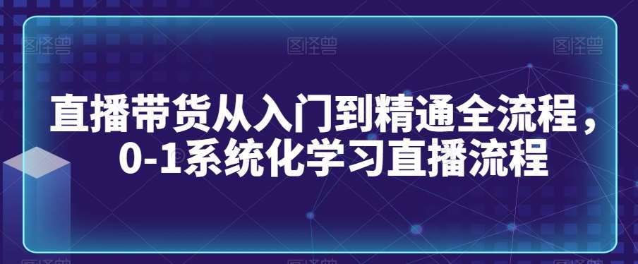 直播带货从入门到精通全流程,0-1系统化学习直播流程网创吧-网创项目资源站-副业项目-创业项目-搞钱项目网创吧