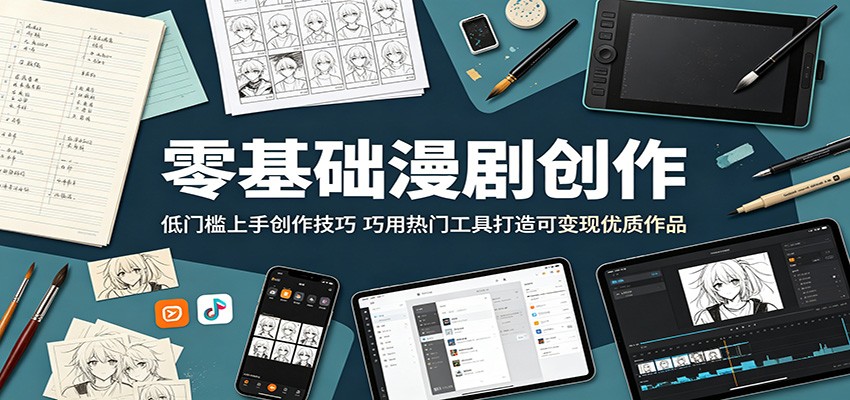 零基础漫剧创作：低门槛上手创作技巧，巧用热门工具打造可变现优质作品网创吧-网创项目资源站-副业项目-创业项目-搞钱项目网创吧
