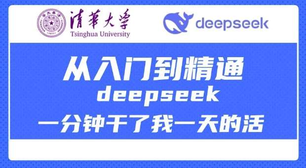 清华大学讲DeepSeek最全教程，从入门到精通，deepseek一分钟干了我一天的活网创吧-网创项目资源站-副业项目-创业项目-搞钱项目网创吧