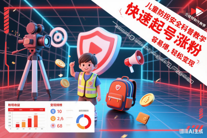 儿童防拐安全科普知识视频制作教学,快速起号涨粉,容易爆,轻松变现网创吧-网创项目资源站-副业项目-创业项目-搞钱项目网创吧