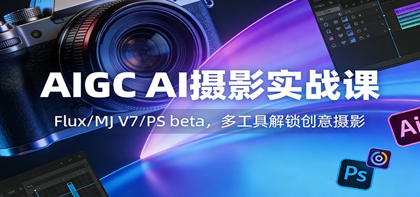 AIGC AI摄影实战课：Flux/MJ V7/PS beta，多工具解锁创意摄影网创吧-网创项目资源站-副业项目-创业项目-搞钱项目网创吧
