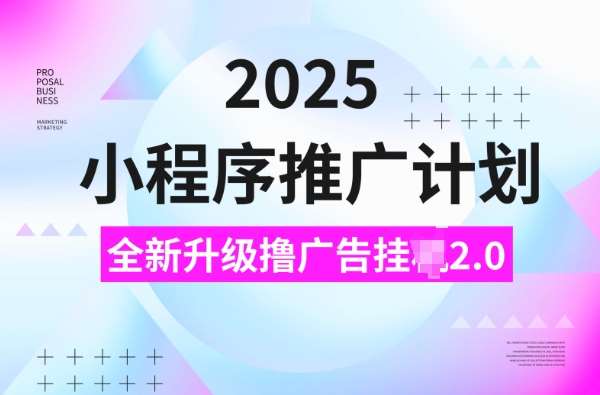 2025小程序推广计划,撸广告挂JI3.0玩法,日均5张【揭秘】网创吧-网创项目资源站-副业项目-创业项目-搞钱项目网创吧