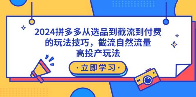 (9037期)2024拼多多从选品到截流到付费的玩法技巧,截流自然流量玩法,高投产玩法网创吧-网创项目资源站-副业项目-创业项目-搞钱项目网创吧