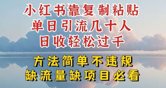 小红书靠复制粘贴单日引流几十人目收轻松过千,方法简单不违规【揭秘】网创吧-网创项目资源站-副业项目-创业项目-搞钱项目网创吧