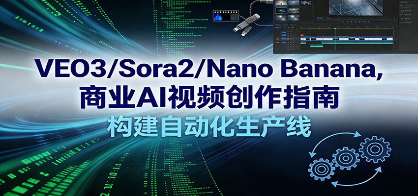 VEO3/Sora2/Nano Banana商业AI视频创作指南，构建自动化生产线网创吧-网创项目资源站-副业项目-创业项目-搞钱项目网创吧