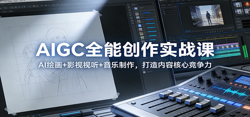 AIGC全能创作实战课:AI绘画+影视视听+音乐制作,打造内容核心竞争力网创吧-网创项目资源站-副业项目-创业项目-搞钱项目网创吧