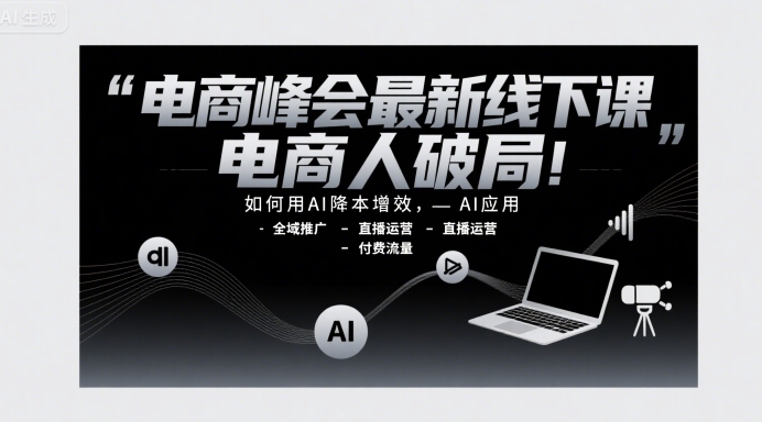 电商峰会最新线下课,电商人破局,如何用AI降本增效,AI应用-全域推广-直播运营-付费流量网创吧-网创项目资源站-副业项目-创业项目-搞钱项目网创吧