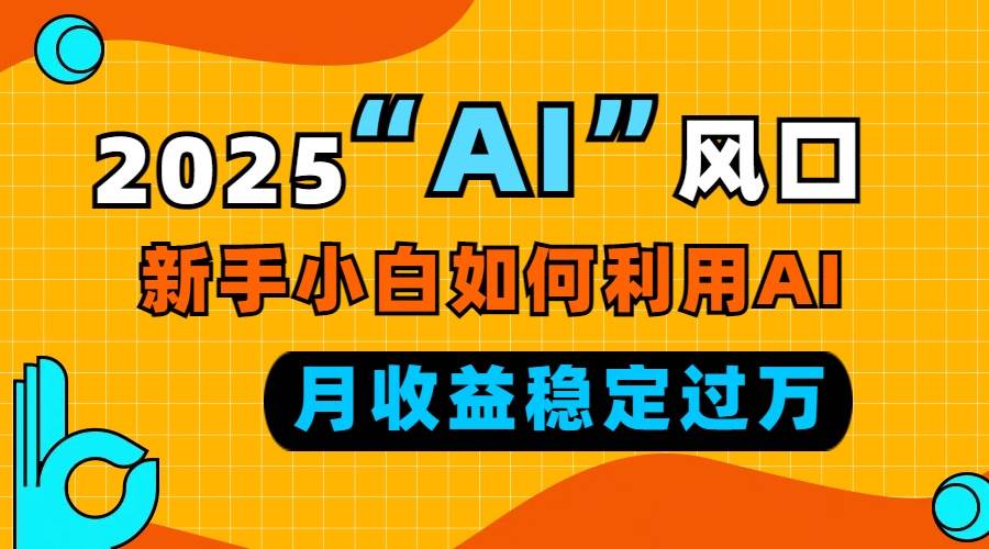 (13821期)2025“ AI ”风口,新手小白如何利用ai,每月收益稳定过万网创吧-网创项目资源站-副业项目-创业项目-搞钱项目网创吧