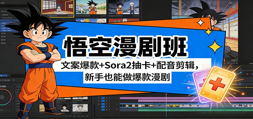 悟空漫剧班：文案爆款+Sora2抽卡+配音剪辑，新手也能做爆款漫剧网创吧-网创项目资源站-副业项目-创业项目-搞钱项目网创吧