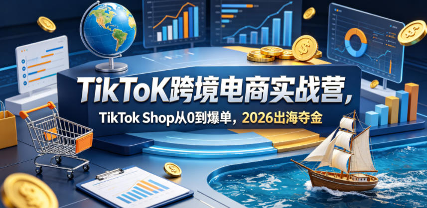 TikToK跨境电商实战营,TikTok Shop从0到爆单,2026出海夺金网创吧-网创项目资源站-副业项目-创业项目-搞钱项目网创吧