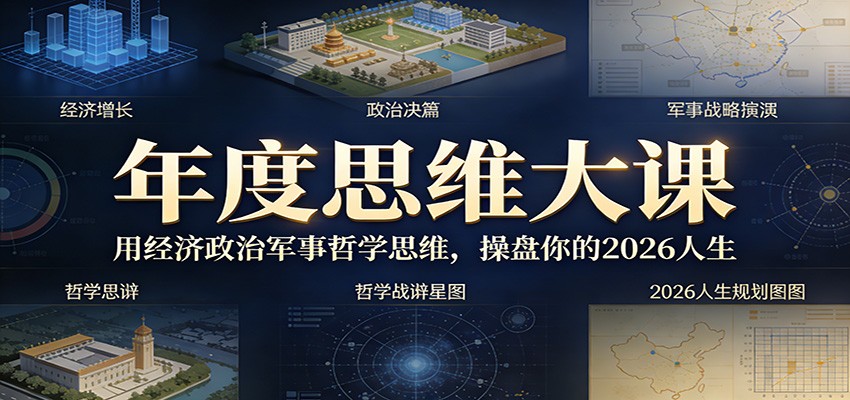 年度思维大课，用经济政治军事哲学思维，操盘你的2026人生网创吧-网创项目资源站-副业项目-创业项目-搞钱项目网创吧