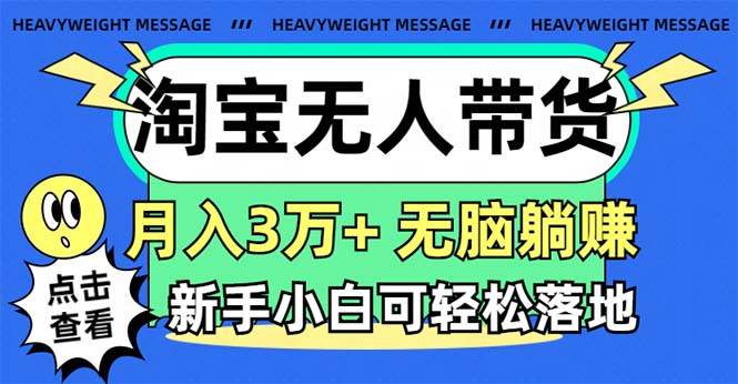 (11574期)淘宝无人带货3.0高收益玩法,月入3万+,无脑躺赚,新手小白可落地实操网创吧-网创项目资源站-副业项目-创业项目-搞钱项目网创吧