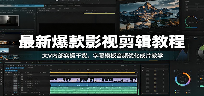 最新爆款影视剪辑教程：大V内部实操干货，字幕模板音频优化成片教学网创吧-网创项目资源站-副业项目-创业项目-搞钱项目网创吧