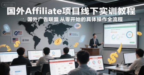 国外Affiliate项目线下实训教程,国外广告联盟从零开始的具体操作全流程网创吧-网创项目资源站-副业项目-创业项目-搞钱项目网创吧
