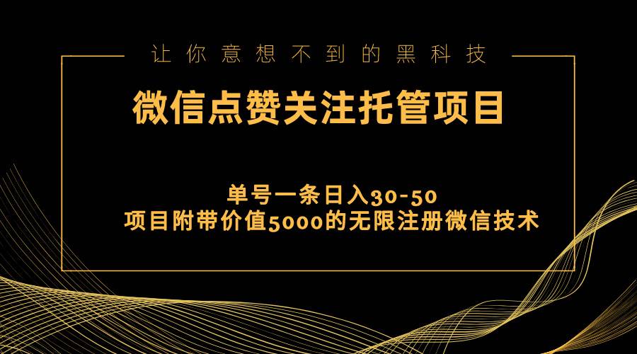 (11177期)视频号托管点赞关注,单微信30-50元,附带价值5000无限注册微信技术网创吧-网创项目资源站-副业项目-创业项目-搞钱项目网创吧