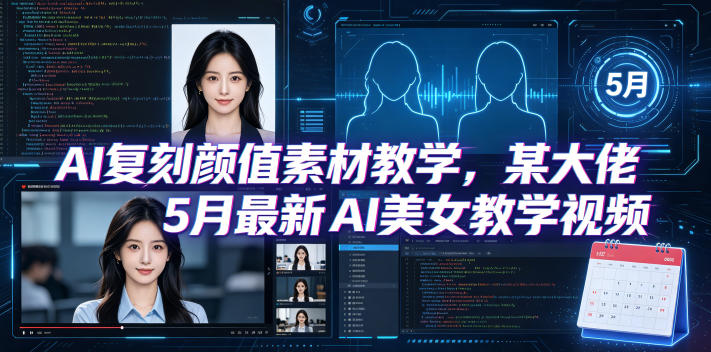 AI复刻颜值素材教学,某大佬5月最新AI美女教学视频,内含4月好物复刻教学网创吧-网创项目资源站-副业项目-创业项目-搞钱项目网创吧