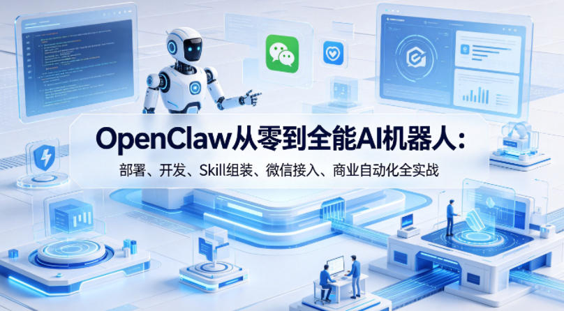 OpenClaw从零到全能AI机器人:部署、开发、Skill组装、微信接入、商业自动化全实战网创吧-网创项目资源站-副业项目-创业项目-搞钱项目网创吧