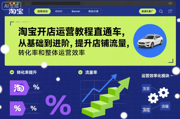 淘宝开店运营教程直通车,从基础到进阶,提升店铺流量,转化率和整体运营效率(更新26年4月20日)网创吧-网创项目资源站-副业项目-创业项目-搞钱项目网创吧