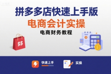 拼多多店快速上手版电商会计实操-电商财务教程网创吧-网创项目资源站-副业项目-创业项目-搞钱项目网创吧