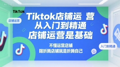 Tiktok店铺运营从入门到精通,店铺运营是基础,不懂运营店铺,瞎折腾店铺就是折腾自己网创吧-网创项目资源站-副业项目-创业项目-搞钱项目网创吧