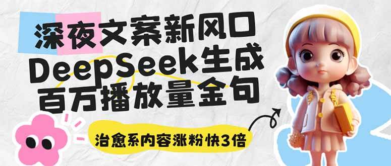 (14587期)深夜文案新风口:DeepSeek生成百万播放量金句,治愈系内容涨粉快3倍网创吧-网创项目资源站-副业项目-创业项目-搞钱项目网创吧