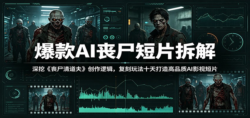 爆款AI丧尸短片拆解:深挖《丧尸清道夫》创作逻辑,复刻玩法快速打造高品质AI影视短片网创吧-网创项目资源站-副业项目-创业项目-搞钱项目网创吧