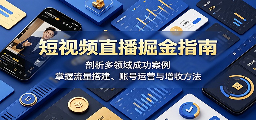短视频直播掘金指南：剖析多领域成功案例，掌握流量搭建、账号运营与增收方法网创吧-网创项目资源站-副业项目-创业项目-搞钱项目网创吧