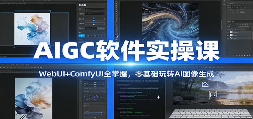 AIGC软件实操课：WebUI+ComfyUI全掌握，零基础玩转AI图像生成网创吧-网创项目资源站-副业项目-创业项目-搞钱项目网创吧