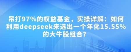 付费文章:吊打97%的权益基金,实操详解:如何利用deepseek来选出一个年化15.55%的大牛股组合?网创吧-网创项目资源站-副业项目-创业项目-搞钱项目网创吧