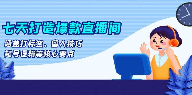 (13382期)七天打造爆款直播间:涵盖打标签、留人技巧、起号逻辑等核心要点网创吧-网创项目资源站-副业项目-创业项目-搞钱项目网创吧