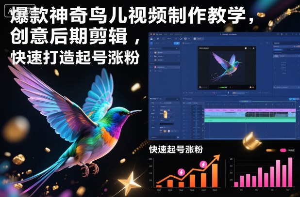 爆款神奇鸟儿视频制作教学,创意后期剪辑,快速打造起号涨粉网创吧-网创项目资源站-副业项目-创业项目-搞钱项目网创吧