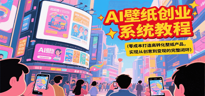 AI壁纸创业系统教程,零成本打造高转化壁纸产品,实现从创意到变现的完整闭环网创吧-网创项目资源站-副业项目-创业项目-搞钱项目网创吧