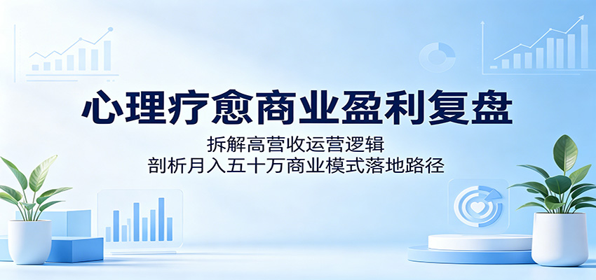心理疗愈商业盈利复盘：拆解高营收运营逻辑，剖析月入五十万商业模式落地路径网创吧-网创项目资源站-副业项目-创业项目-搞钱项目网创吧
