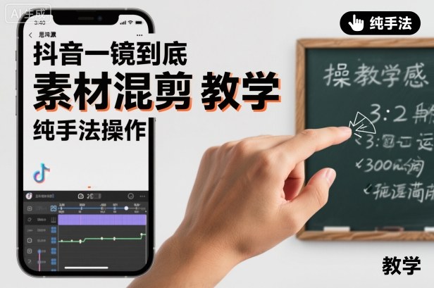 抖音一镜到底素材混剪教学，纯手法操作网创吧-网创项目资源站-副业项目-创业项目-搞钱项目网创吧