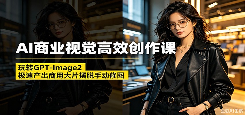 AI商业视觉高效创作课：玩转GPT-Image2，极速产出商用大片摆脱手动修图网创吧-网创项目资源站-副业项目-创业项目-搞钱项目网创吧