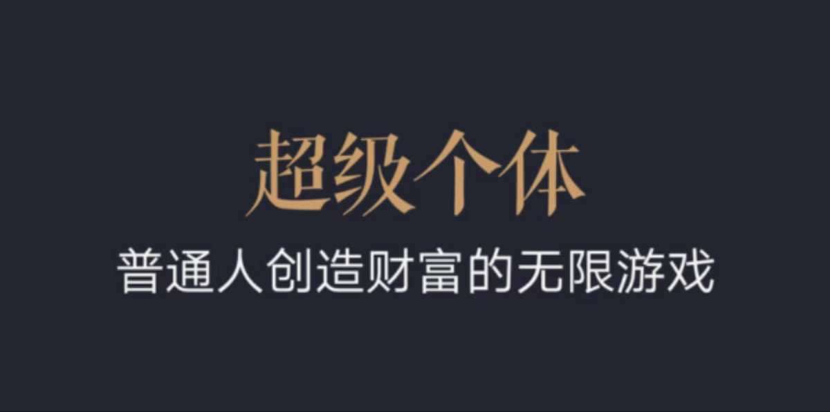 超级个体：2024-2025翻盘指南，普通人创造财富的无限游戏网创吧-网创项目资源站-副业项目-创业项目-搞钱项目网创吧