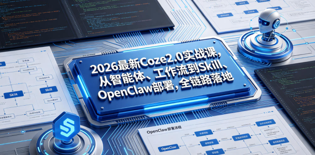 2026最新Coze2.0实战课,从智能体、工作流到Skill、OpenClaw部署,全链路落地网创吧-网创项目资源站-副业项目-创业项目-搞钱项目网创吧
